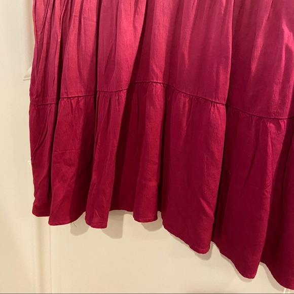 NWT torrid Lightweight Baby Doll Burgundy Dip Dye Tunic with Shirred Hem - Picture 8 of 12